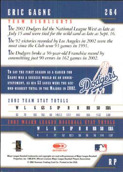 2003 Donruss Team Heroes #264 Eric Gagne Back