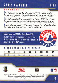 2003 Donruss Team Heroes #307 Gary Carter Back