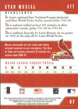 2003 Donruss Team Heroes #477 Stan Musial Back