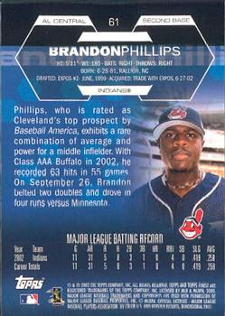 2003 Finest #61 Brandon Phillips Back