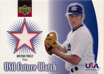 2002 Upper Deck Rookie Update - USA Future Watch Swatches #US-HS Huston Street Front