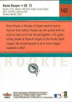 2003 Fleer Box Score #142 Kevin Hooper Back