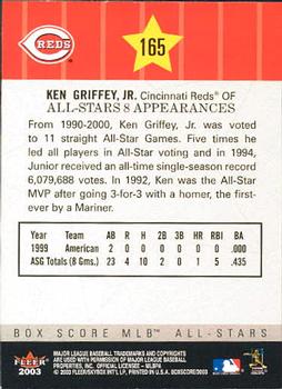 2003 Fleer Box Score #165 Ken Griffey, Jr. Back