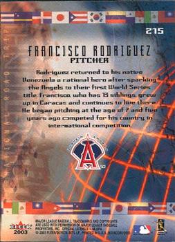 2003 Fleer Box Score #215 Francisco Rodriguez Back