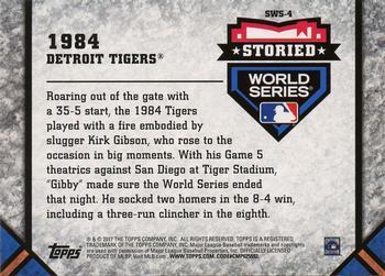 2017 Topps Update - Storied World Series Blue #SWS-4 1984 Detroit Tigers Back