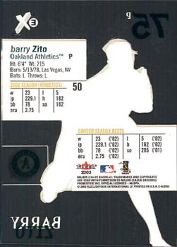 2003 Fleer E-X #50 Barry Zito Back