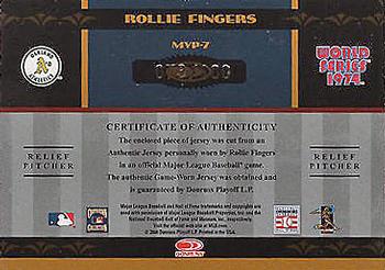 2004 Donruss World Series - MVP Signature Material #MVP-7 Rollie Fingers Back