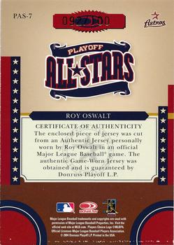 2004 Donruss World Series - Playoff All-Stars Material 1 #PAS-7 Roy Oswalt Back