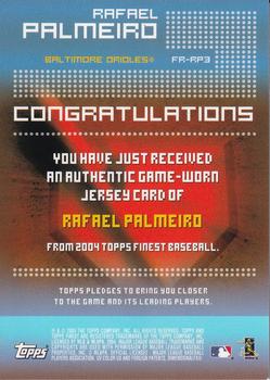 2004 Finest - Relics #FR-RP3 Rafael Palmeiro Back