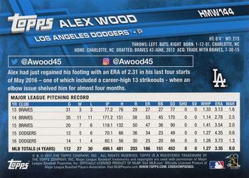 2017 Topps Holiday #HMW144 Alex Wood Back
