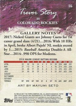 2017 Topps Gallery - Private Issue #16 Trevor Story Back