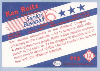 1990 Pacific Senior League - Glossy #213 Ken Reitz Back
