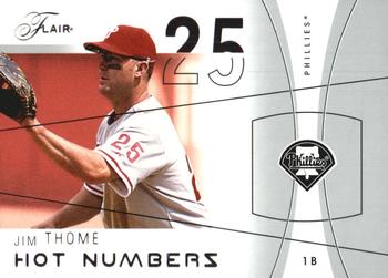 2004 Flair - Hot Numbers #25HN Jim Thome Front