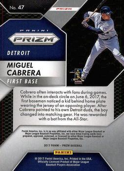 2017 Panini Chronicles - Prizm #47 Miguel Cabrera Back