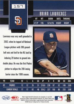 2003 Leaf Certified Materials #157 Brian Lawrence Back