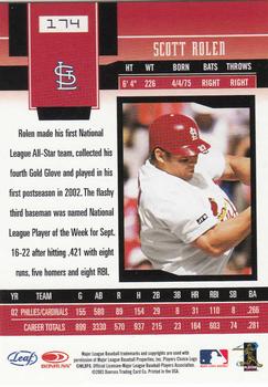 2003 Leaf Certified Materials #174 Scott Rolen Back