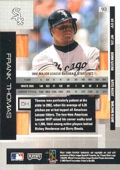 2003 Playoff Absolute Memorabilia #93 Frank Thomas Back