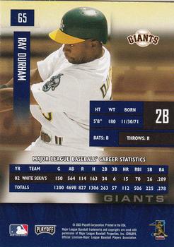 2003 Playoff Prestige #65 Ray Durham Back