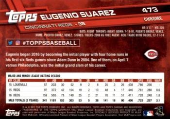 2017 Topps Chrome Sapphire Edition #473 Eugenio Suarez Back