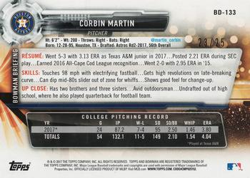 2017 Bowman Draft - Orange #BD-133 Corbin Martin Back