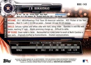 2017 Bowman Draft - Chrome #BDC-143 J.B. Bukauskas Back