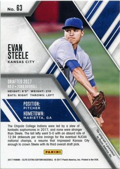 2017 Panini Elite Extra Edition - Autographs #63 Evan Steele Back