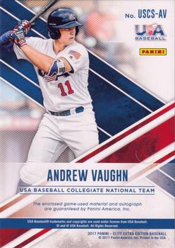 2017 Panini Elite Extra Edition - USA Collegiate National Team Silhouette Autographs #USCS-AV Andrew Vaughn Back