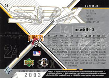 2003 SPx #93 Brian Giles Back