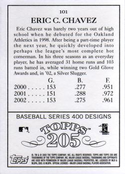 2003 Topps 205 #101 Eric Chavez Back