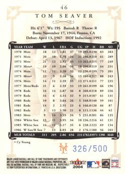 2004 Fleer Greats of the Game - Blue #46 Tom Seaver Back