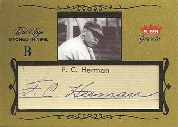 2004 Fleer Greats of the Game - Etched in Time Cuts #ET-BH Babe Herman Front