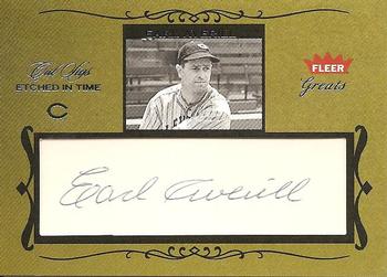 2004 Fleer Greats of the Game - Etched in Time Cuts #ET-EAV Earl Averill Front