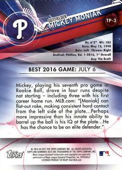 2017 Bowman's Best - Top Prospects Atomic Refractor #TP-3 Mickey Moniak Back