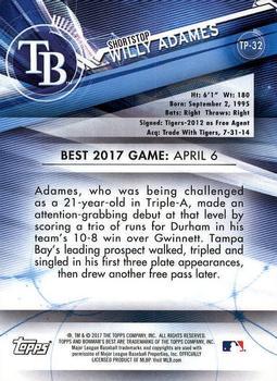 2017 Bowman's Best - Top Prospects Atomic Refractor #TP-32 Willy Adames Back