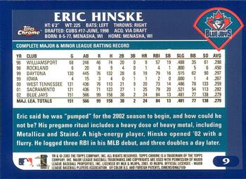 2003 Topps Chrome #9 Eric Hinske Back