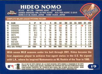 2003 Topps Chrome #19 Hideo Nomo Back