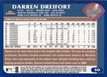 2003 Topps Chrome #30 Darren Dreifort Back