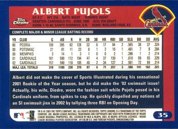 2003 Topps Chrome #35 Albert Pujols Back