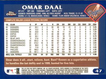 2003 Topps Chrome #47 Omar Daal Back
