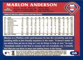 2003 Topps Chrome #68 Marlon Anderson Back