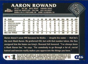 2003 Topps Chrome #126 Aaron Rowand Back