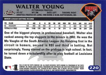 2003 Topps Chrome #220 Walter Young Back