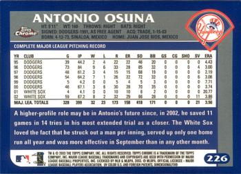 2003 Topps Chrome #226 Antonio Osuna Back