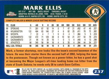 2003 Topps Chrome #237 Mark Ellis Back