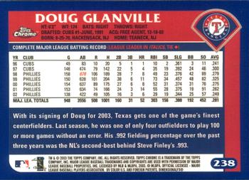 2003 Topps Chrome #238 Doug Glanville Back