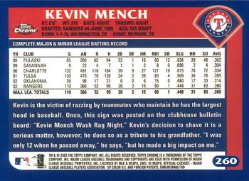 2003 Topps Chrome #260 Kevin Mench Back