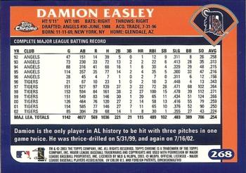 2003 Topps Chrome #268 Damion Easley Back