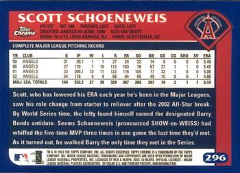 2003 Topps Chrome #296 Scott Schoeneweis Back