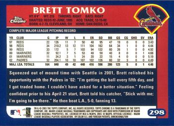 2003 Topps Chrome #298 Brett Tomko Back