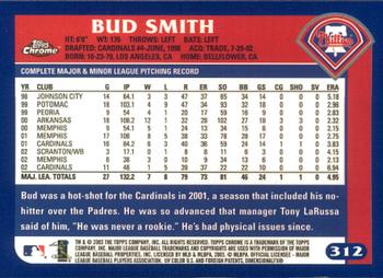 2003 Topps Chrome #312 Bud Smith Back